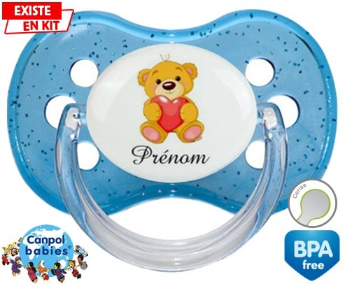 Ourson (garçon) + prénom: Sucette Cerise-su7.fr