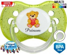 Ourson (garçon) + prénom: Sucette Cerise-su7.fr