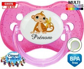 Singe banane + prénom : Sucette Cerise