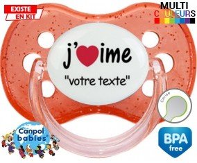 J'aime style2 + prénom: Sucette Cerise-su7.fr