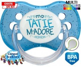 Tetine Ma tatie m'adore (garçon) embout Cerise personnalisée