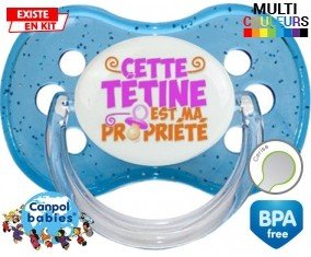 Tetine Cette sucette est ma propriété style2 embout Cerise personnalisée