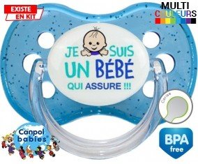 Je suis un bébé qui assure style2 : Sucette Cerise personnalisée