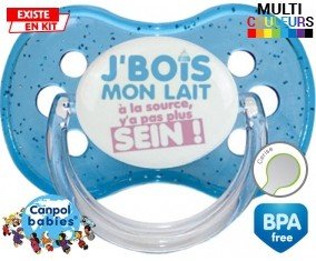 Je bois mon lait à la source style2 : Tétine Cerise personnalisée