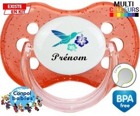Oiseau et fleur (garçon) + prénom: Sucette Cerise-su7.fr