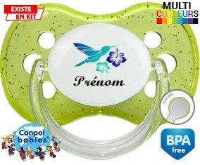 Oiseau et fleur (garçon) + prénom: Sucette Cerise-su7.fr