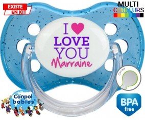 I love you marraine style2 : Sucette Cerise personnalisée
