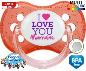 I love you marraine style2 : Sucette Cerise