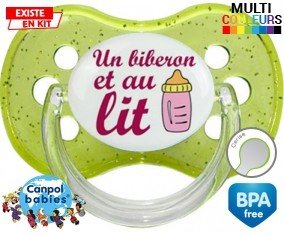 Un biberon et au lit modèle fille: Sucette Cerise-su7.fr