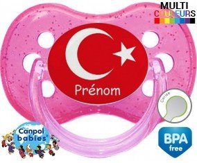 Drapeau turquie + prénom: Sucette Cerise-su7.fr