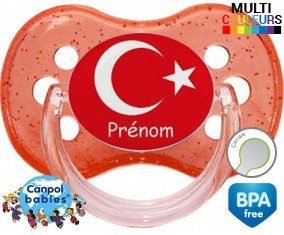 Drapeau turquie + prénom: Sucette Cerise-su7.fr