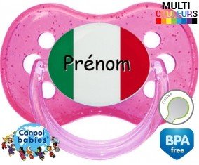 Drapeau italie + prénom: Sucette Cerise-su7.fr