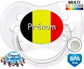 Drapeau belgique + prénom: Sucette Cerise-su7.fr