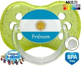 Drapeau argentine + prénom: Sucette Cerise-su7.fr