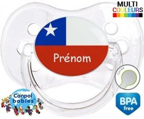 Drapeau chili + prénom: Sucette Cerise-su7.fr