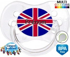 Drapeau angleterre + prénom: Sucette Cerise-su7.fr