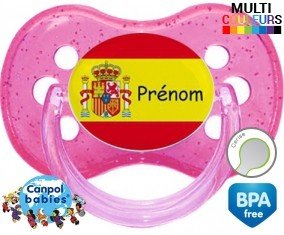 Drapeau espagne + prénom: Sucette Cerise-su7.fr