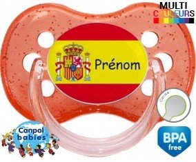 Drapeau espagne + prénom: Sucette Cerise-su7.fr