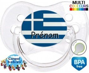 Drapeau grèce + prénom: Sucette Cerise-su7.fr