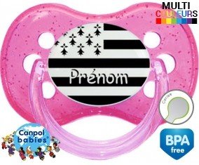 Drapeau bretagne + prénom: Sucette Cerise-su7.fr