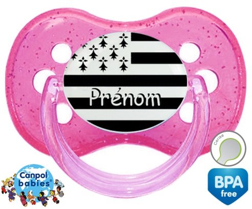 Drapeau bretagne + prénom: Sucette Cerise-su7.fr