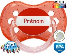Drapeau autriche + prénom: Sucette Cerise-su7.fr