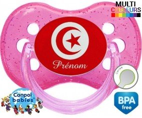 Drapeau tunisie + prénom: Sucette Cerise-su7.fr