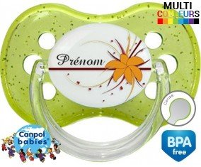 Fleur orange + prénom: Sucette Cerise-su7.fr