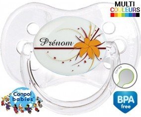 Fleur orange + prénom: Sucette Cerise-su7.fr