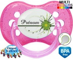 Fleur verte + prénom: Sucette Cerise-su7.fr