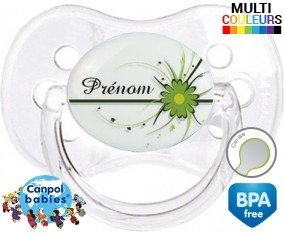 Fleur verte + prénom: Sucette Cerise-su7.fr