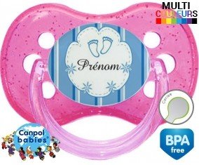 Pied de bebe + prénom: Sucette Cerise-su7.fr