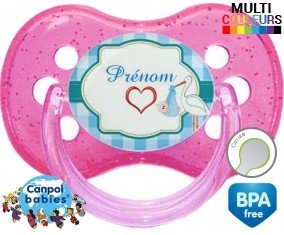 Cigogne + prénom: Sucette Cerise-su7.fr