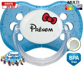 Noeud + prénom : Sucette Cerise personnalisée