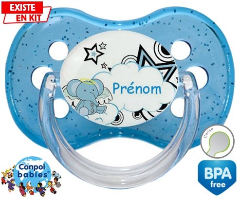 Eléphant style3 + prénom: Sucette Cerise-su7.fr