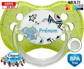 Eléphant style3 + prénom: Sucette Cerise-su7.fr