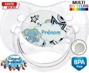 Eléphant style3 + prénom: Sucette Cerise-su7.fr