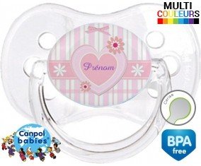 Rose et cœur + prénom: Sucette Cerise-su7.fr