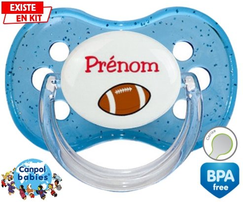 Ballon rugby style1 + prénom: Sucette Cerise-su7.fr