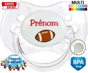 Ballon rugby style1 + prénom: Sucette Cerise-su7.fr