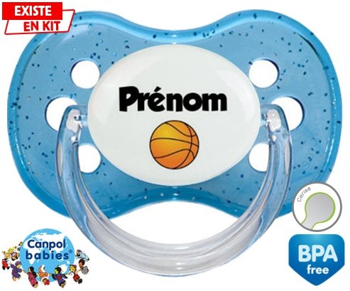 Ballon basket + prénom: Sucette Cerise-su7.fr