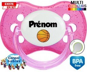 Ballon basket + prénom : Sucette Cerise