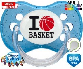 Tetine I love basket style1 embout Cerise personnalisée