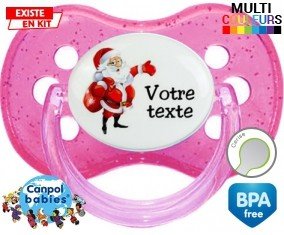 Père noël et sac + prénom: Sucette Cerise-su7.fr