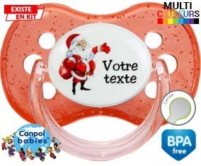 Père noël et sac + prénom: Sucette Cerise-su7.fr