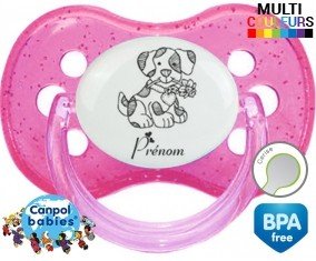 Chien fleur + prénom: Sucette Cerise-su7.fr