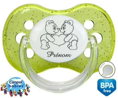 Ours gros cœur + prénom: Sucette Cerise-su7.fr