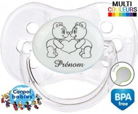 Ours gros cœur + prénom: Sucette Cerise-su7.fr