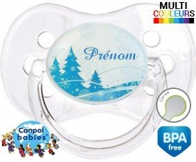 Sapin bleu + prénom: Sucette Cerise-su7.fr