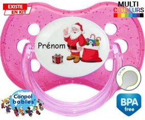 Père noël et cadeau + prénom: Sucette Cerise-su7.fr